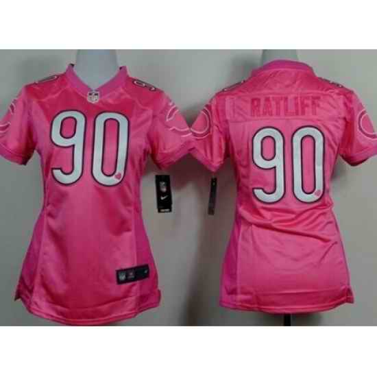 Women's Nike Chicago Bears #90 Jeremiah Ratliff Pink Be Luv'd Stitched NFL New Elite Jersey